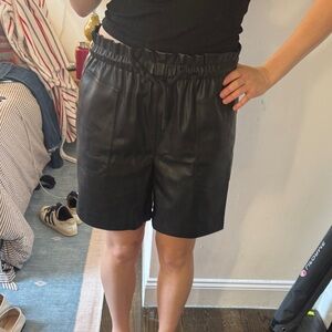 Akris punto faux leather shorts